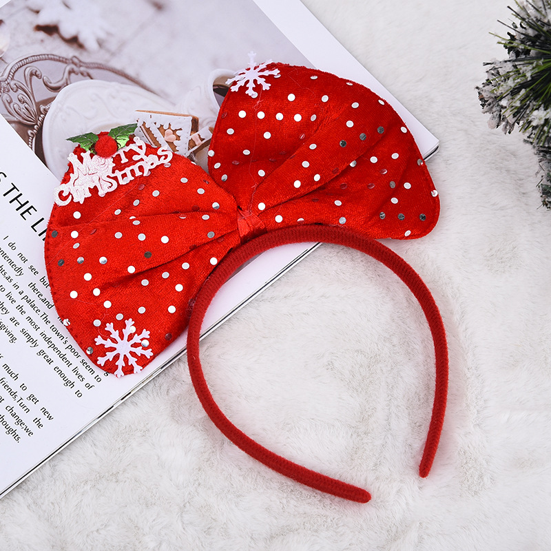 Grandes arcos transfronterizos navideños bandas de pelo para niños adultos fiesta vestido de navidad bandas de pelo decoración al por mayor