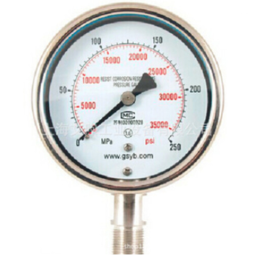 厂家供应 700MPa高压防震压力表 316L不锈钢真空隔膜防震压力表