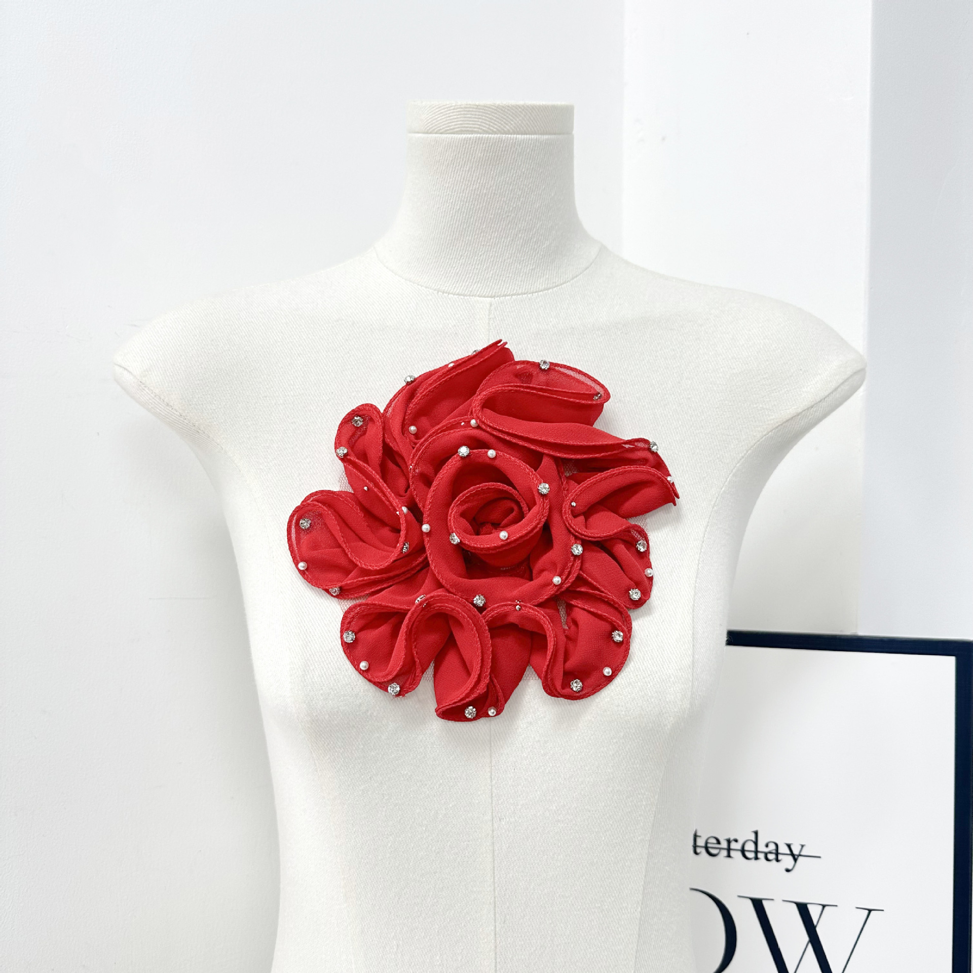 Flores transfronterizas supergranas auriculares estereoscópicas flores estereoscópicas accesorios de flores grandes vestidos de boda material de traje de baile