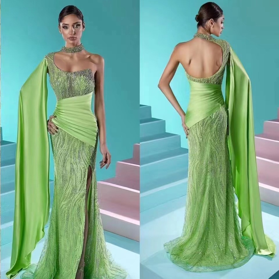 Multicolor hueco perla sequinilla malla cuentas tubo bordado tela cuentas encaje apertado vestido de boda transfronterizo