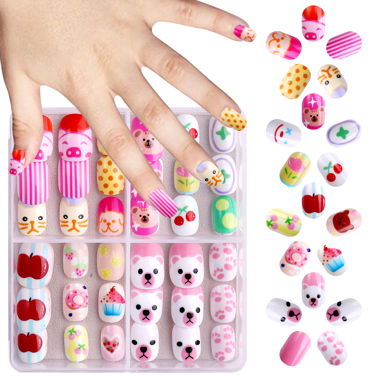 Set de manicura para niñas ZHJP-481 (incluye 3 pegamentos de gelatina gratis + pequeñas limas).