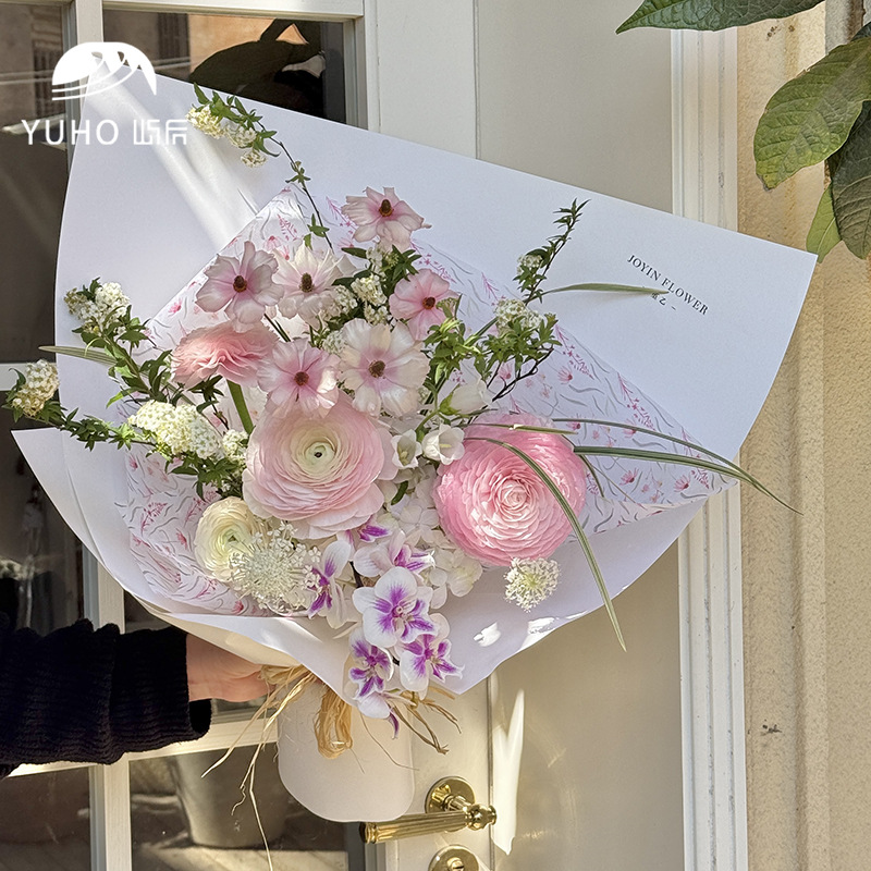 屿后 繁花时代棉纸鲜花花束印花包花纸30g无纺布花店diy花艺资材