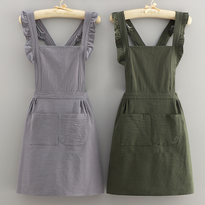 Princess Skirt Japanese Style Catering Special Apron Women's 2024 New Cotton Cute Kitchen Household Princess Style Men's Cooking