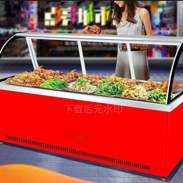 卤菜凉菜烧烤冷冻鸭脖串串海鲜商用点菜柜冷冻保鲜熟食冷藏展示柜