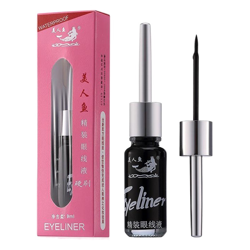 Authentic Mermaid Liquid Eyeliner Gold Medal Liquid Eyeliner Long-Lasting Waterproof and Sweat-Proof Non-Smudge Soft-Head Liquid Eyeliner Pen