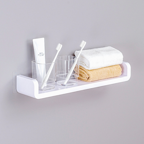 Hole-free bathroom storage rack, bathroom wall hanging rack, bathroom waterproof shelf, plastic storage and organization shelf