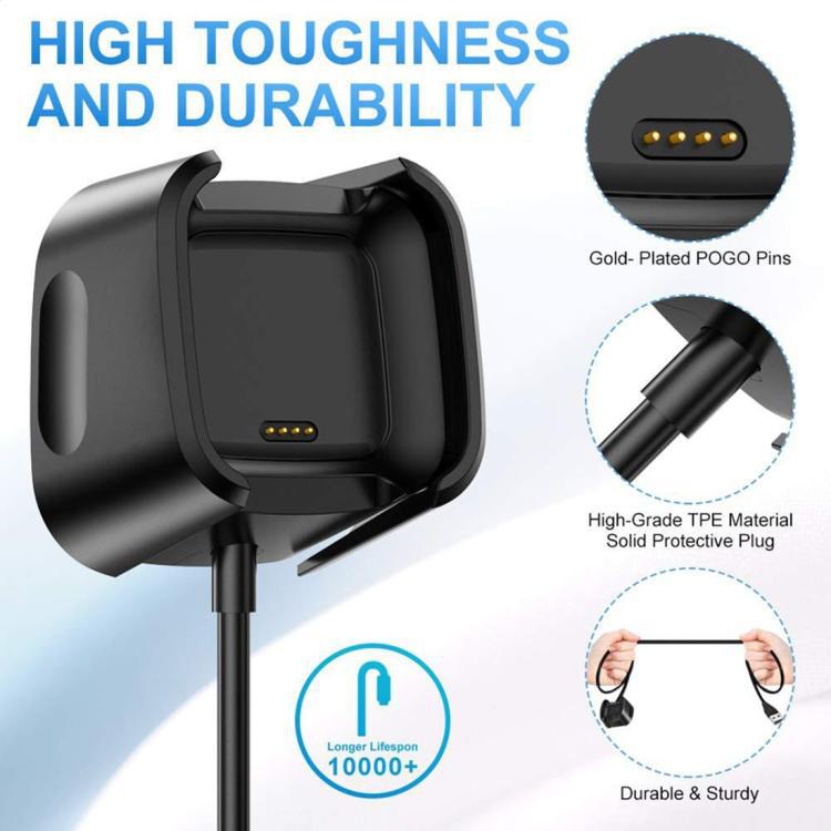 xDfind USB-A Cargador de reloj vertical, longitud del cable: 1m para Fitbit Versa 2