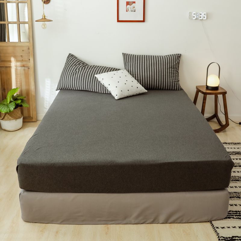 Cama de cama de algodón sin impresión de una sola pieza de tejido Tianzhu algodón Simmons sábanas de algodón antideslizantes fijas colchón cubierta protectora image 23