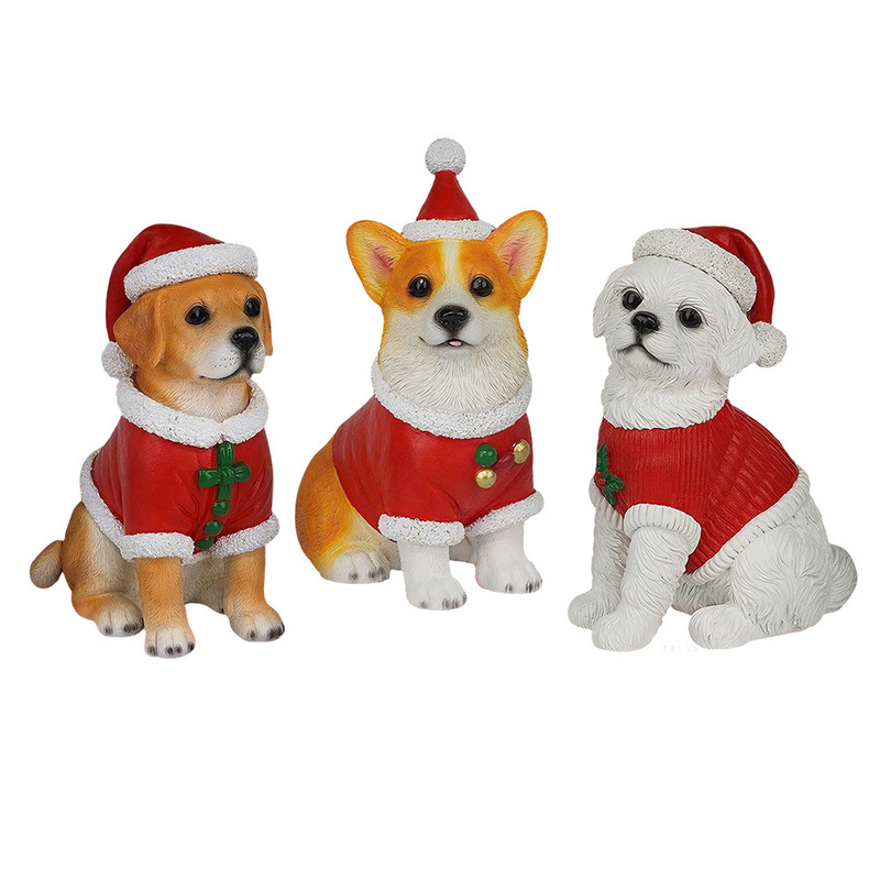 クロスボーダースポットクリスマス模擬犬かわいいラブラドール犬屋内ホリデー像樹脂装飾装飾品|undefined