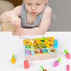 Wooden constructor for fishing for training for hand-eye coordination, toy, three in one, early education