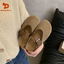 小码包头拖鞋勃肯春季新款森系休闲复古平底日系丑萌勃肯鞋女