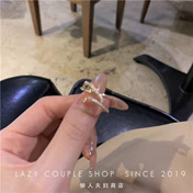 韩系ins高级爱心戒指女小众设计轻奢百搭冷淡风开口可调节食指戒|undefined