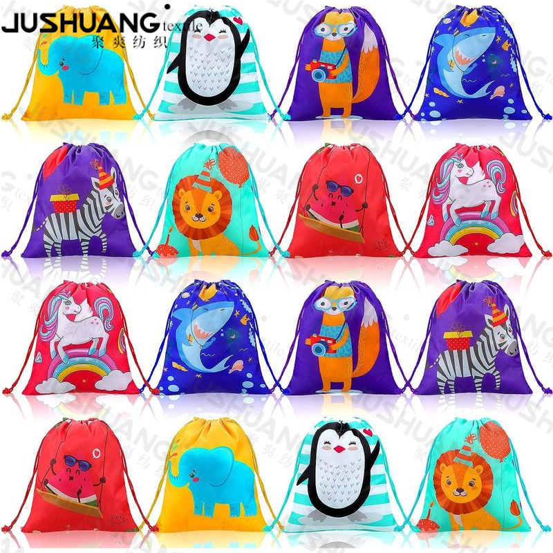 动物七双肩抽绳背包袋子卡通动物便携收纳袋涤纶手提抽绳袋束口袋