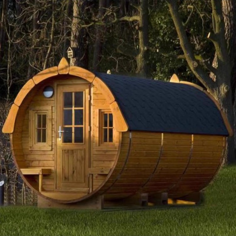 Casa de madera móvil tipo barril al aire libre Hotel Villa nueva línea china camping residencial campamento de vacaciones