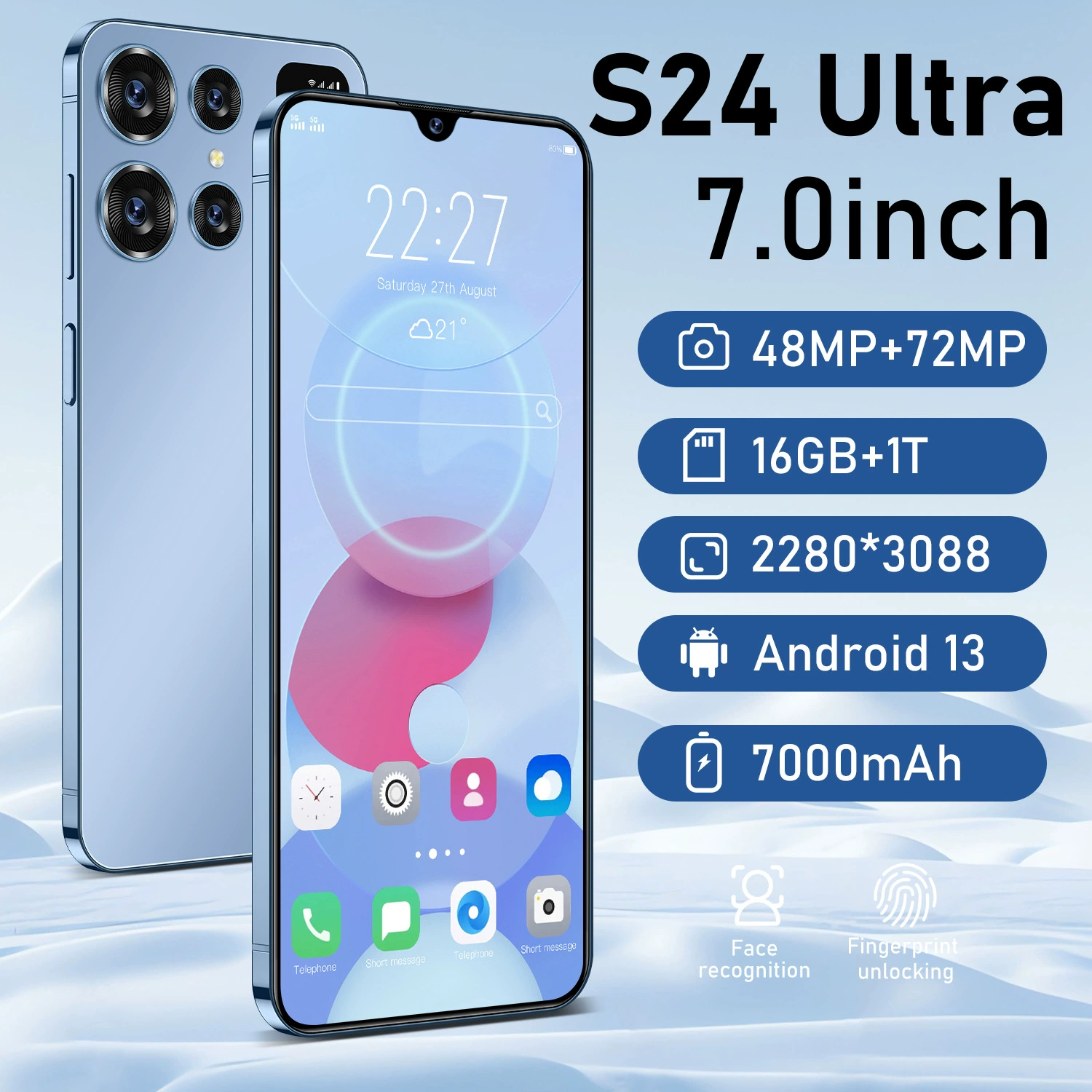 Популярный мобильный телефон с кросс-борт горячий спрос S24 Ultra смартфон 16+1 ТБ внешний торговый мобильный телефон производитель оптовая direct продажа
