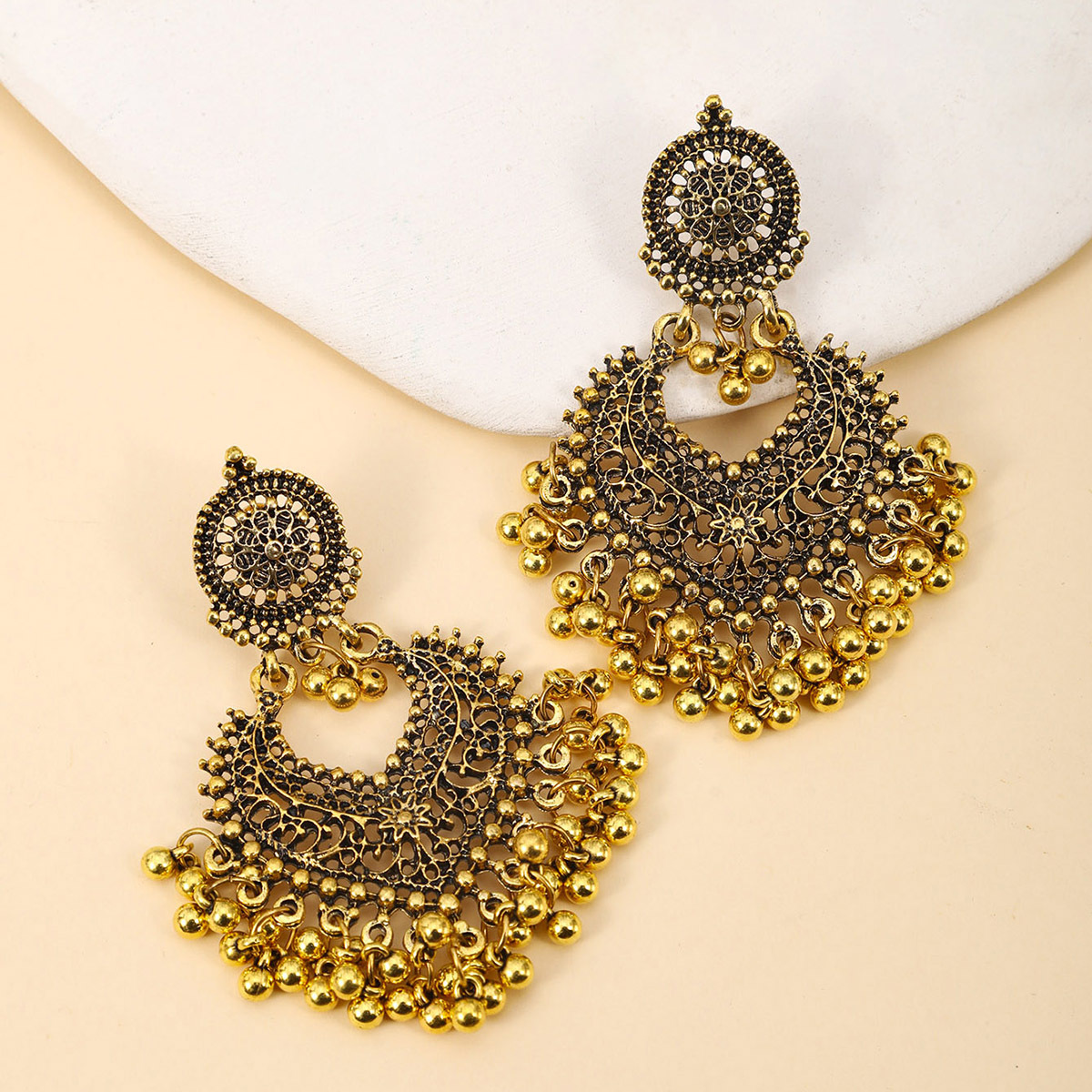 Europa y los Estados Unidos ventas transfronterizas de arroz nacional retro arroz perlas pendientes bohemia nicho simple joyas de orejas para mujeres