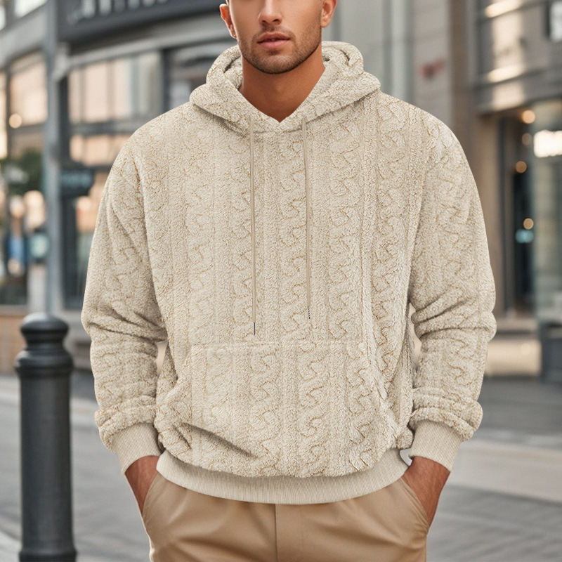Autumn and Winter Men's Hooded Sweatshirt Jacquard Teddy Velvet Sports Casual Home Men's Sweatshirt Plush Cardigan Sweatshirt for Men Autumn and Winter Men's Hooded Sweatshirt Jacquard Teddy Velvet Sports Casual Home Men's Sweatshirt Plush Cardigan Sweatshirt for Men