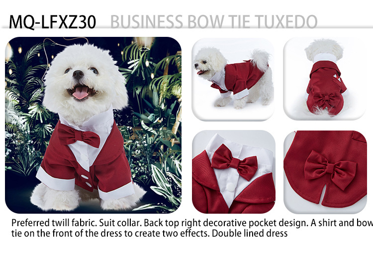 Formel hundeskjorte med slips til bryllup og jul_voghion.com