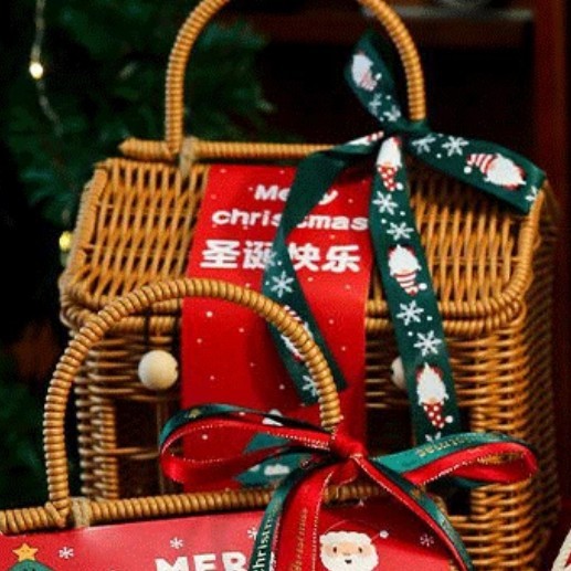 2024クリスマスプレゼントクリスマスクッキー焙煎阿膠餅キャンディー平安夜リンゴ箱手提げギフトバスケット|undefined