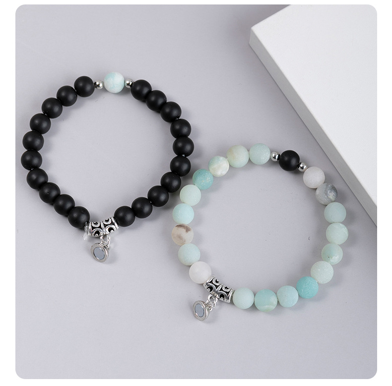 Fashion Heart Shape Agate Beaded Bracelets 1 Set