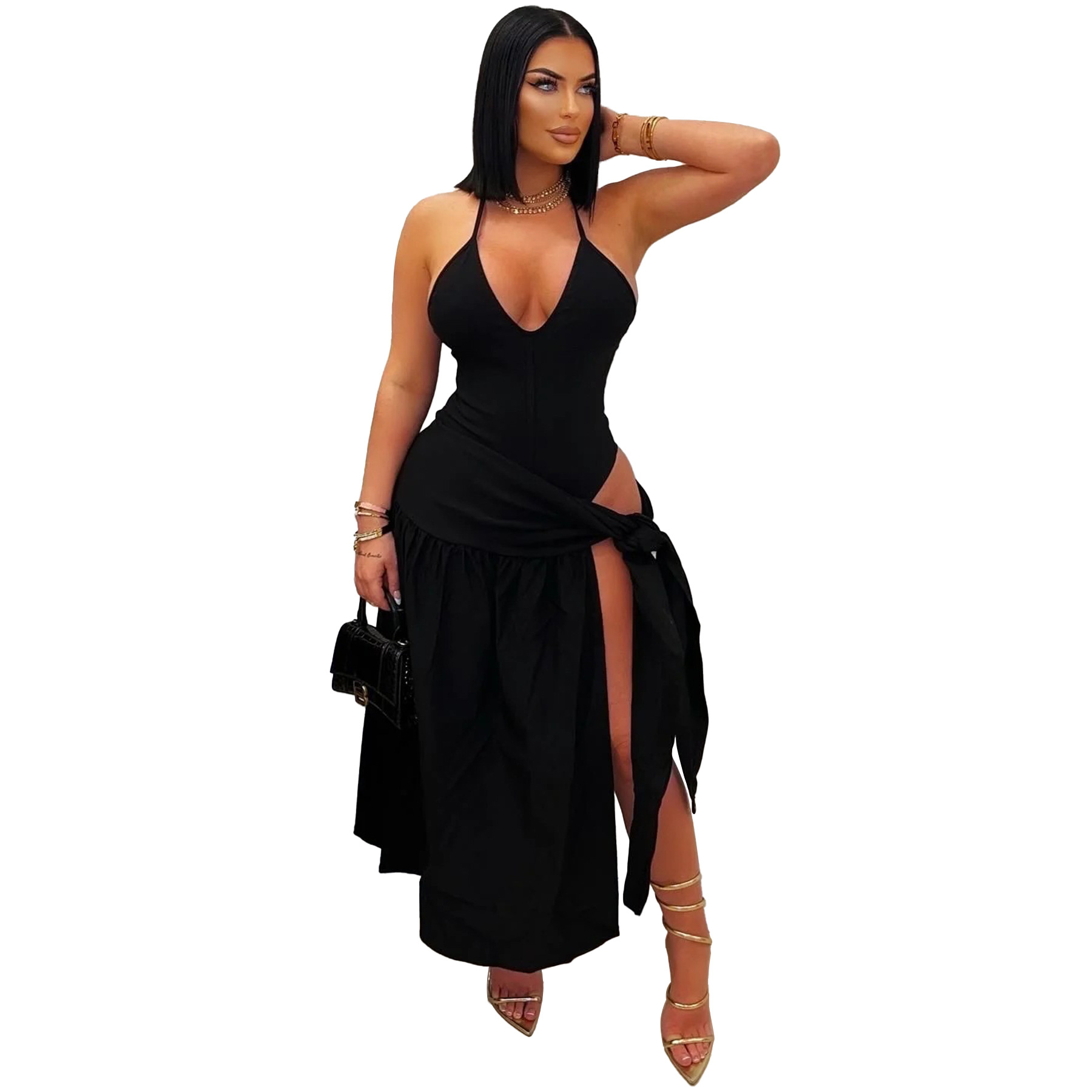 284g Weight Sleeveless Sleeve Length Polyester Fabric Type Skirt Co-ord Set Sets Type 2 Pieces Set Quantity Holiday, Street Occasion Strap Neckline Slim Fit Type Solid Color Pattern Summer Season Women's Gender Streetwear Style Holiday Street Women's Streetwear Solid Color Polyester Skirt Co-ord Set Skirt Sets 64