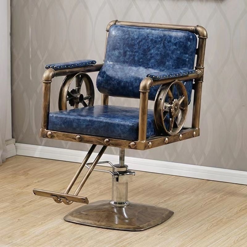 silla de peluquería especial de belleza salón de peluquería silla de elevación silla de pedal silla de hierro forjado corte de pelo corte de pelo retro image 25