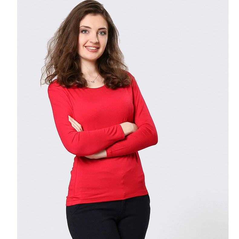 Thermal underwear with a round collar, base keep warm comfortable long-sleeve, plus size