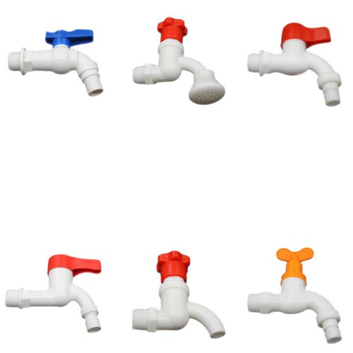 PVC Plastic Faucet for Home 4/6 Way Explosion Proof Connecting Pipe for Kitchen Balcony Laundry Mop Basin Instant Open Faucet