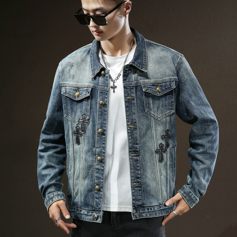 Quality denim trend casual demi-season jacket
