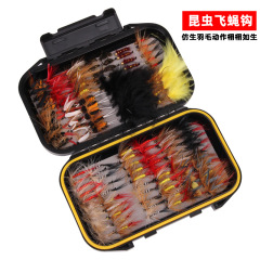 120隻裝仿生飛蠅鈎與仿蝶多種款式路亞餌仿生餌魚鈎垂釣漁具