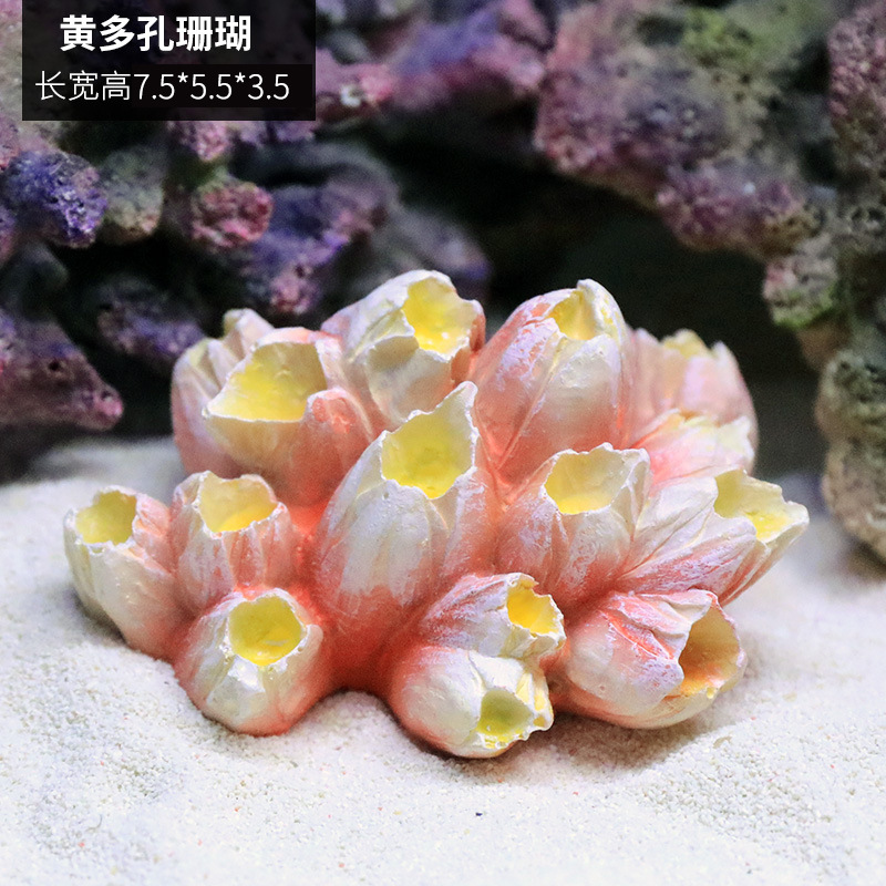 Simulación de árbol de coral falso, pequeña pecera, paisajismo, paquete completo, decoración de rocalla, tanque de agua, paisaje, agua, pasto, peces y camarones, casa de refugio