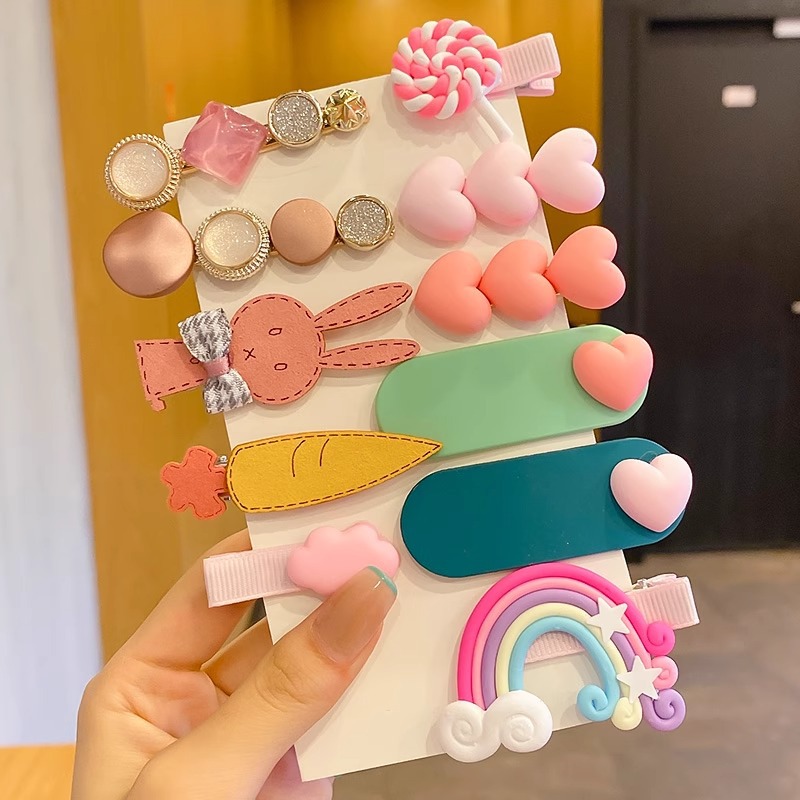 Love star horquilla flequillo lateral femenino horquilla lindo coreano niño cabello roto pequeño clip color bb clip tocado