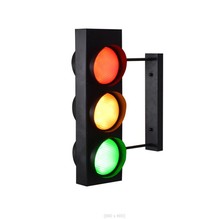 跨境美式工业风复古创意墙壁灯酒吧餐厅红绿灯铁艺装饰灯室内壁灯