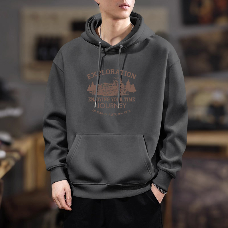 Chaqueta de impresión de moda masculina primavera y otoño adolescente suelta con capuz camiseta de fondo de moda de hombre chaqueta de estudiante