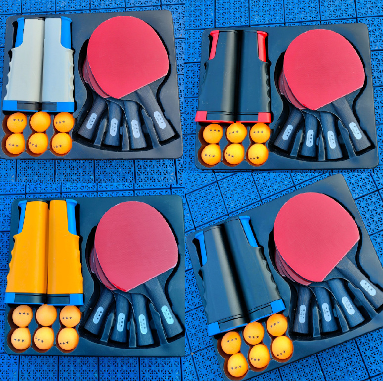 Amazon's Popular Table Tennis Racket 4 Shots 6 Balls Comes with Table Tennis Rack Portable Family Table Tennis Racket Set Professional Racket