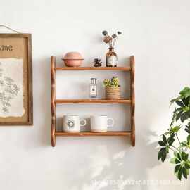 现货实木壁挂多层置物架悬浮搁板墙面储物装饰家用壁挂展示收纳架