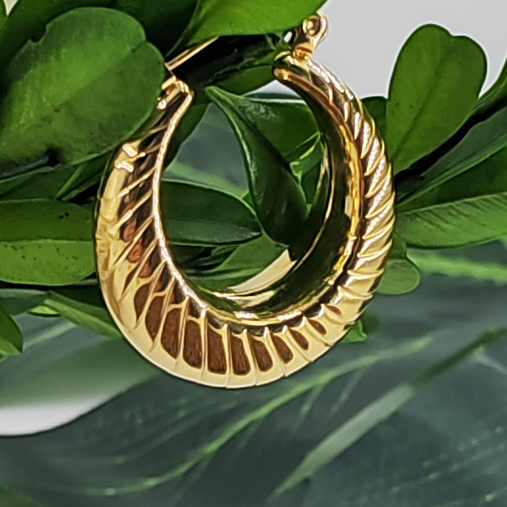 Titanium Steel Material U Shape Pattern Retro Simple Style U Shape Titanium Steel Plating Earrings