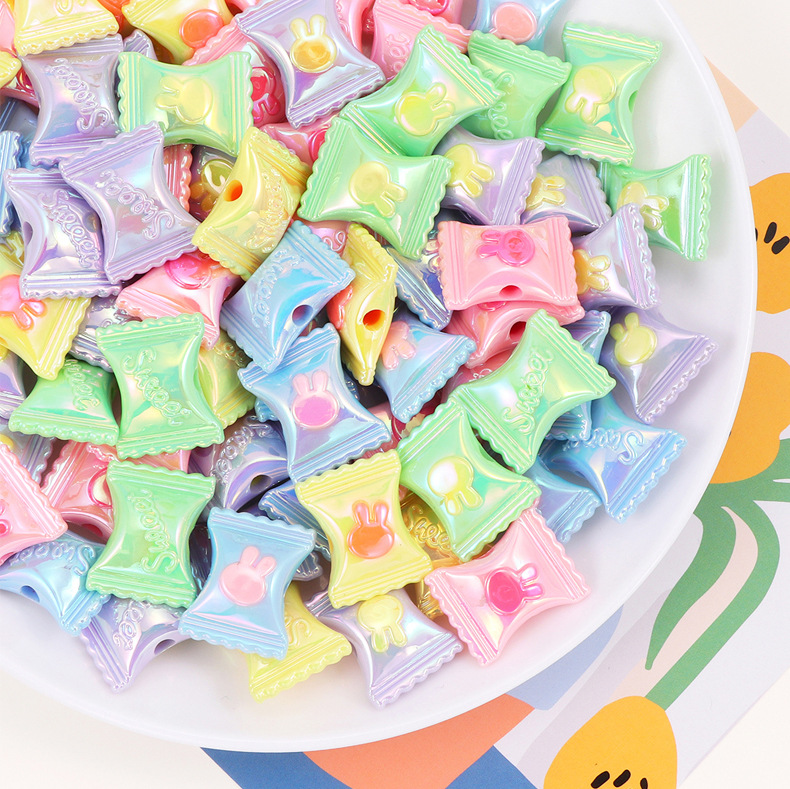 Acrylic Material Rabbit, Candy Pattern 1 Piece Arylic Rabbit Candy DIY Jewelry Accessories