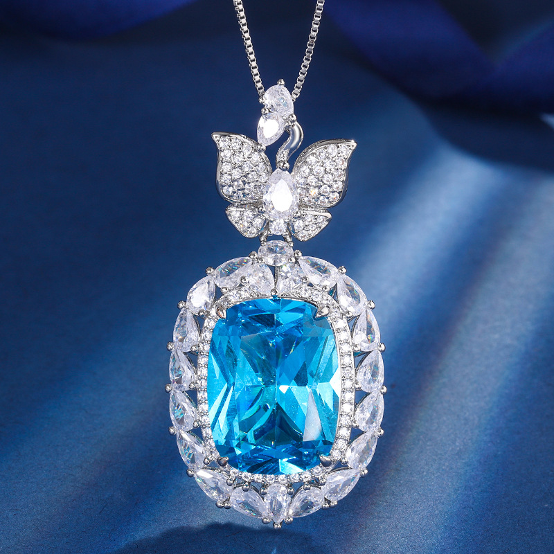 Zhuang Sheng joyas cobre inferior chapado en oro de Europa y América simulación color arco del Tesoro lujo elegante colgante collar principal 15*20