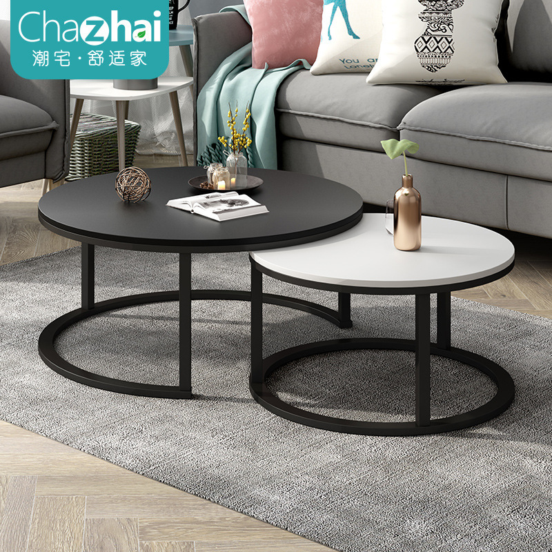 Clearance Wholesale ins Style Nordic Round Coffee Table Modern Simple Simple Home Living Room Creative Iron Small Coffee Table