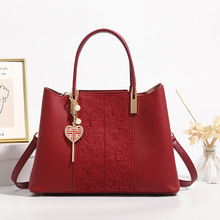 中年女士红色结婚包包新娘包女2024新款婚包手提包百搭单肩斜挎包