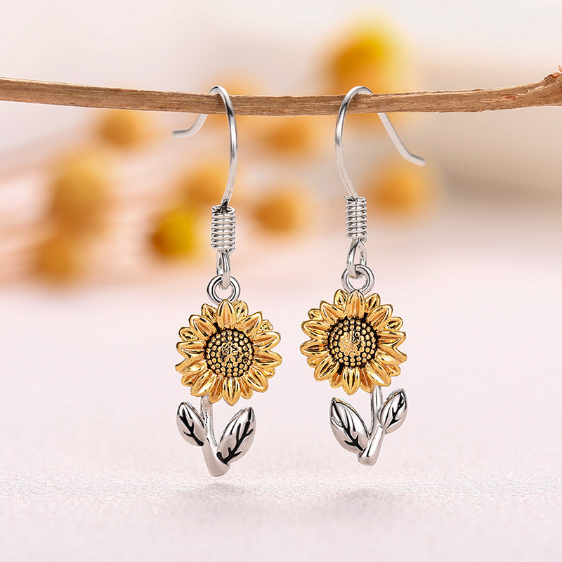 Women's Gender 1 Pair Pastoral Flower Copper Drop Earrings