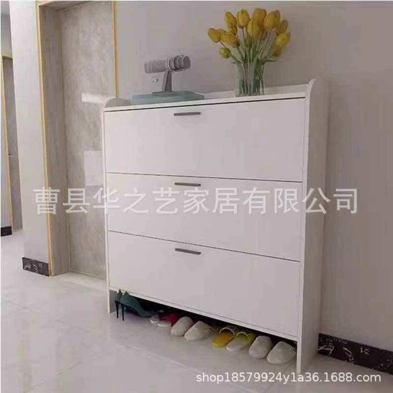 거실 복도 단단한 나무 신발 보관 캐비닛 가정용 다층 나무 신발 캐비닛 간단한 플립 나무 3 층 신발 캐비닛