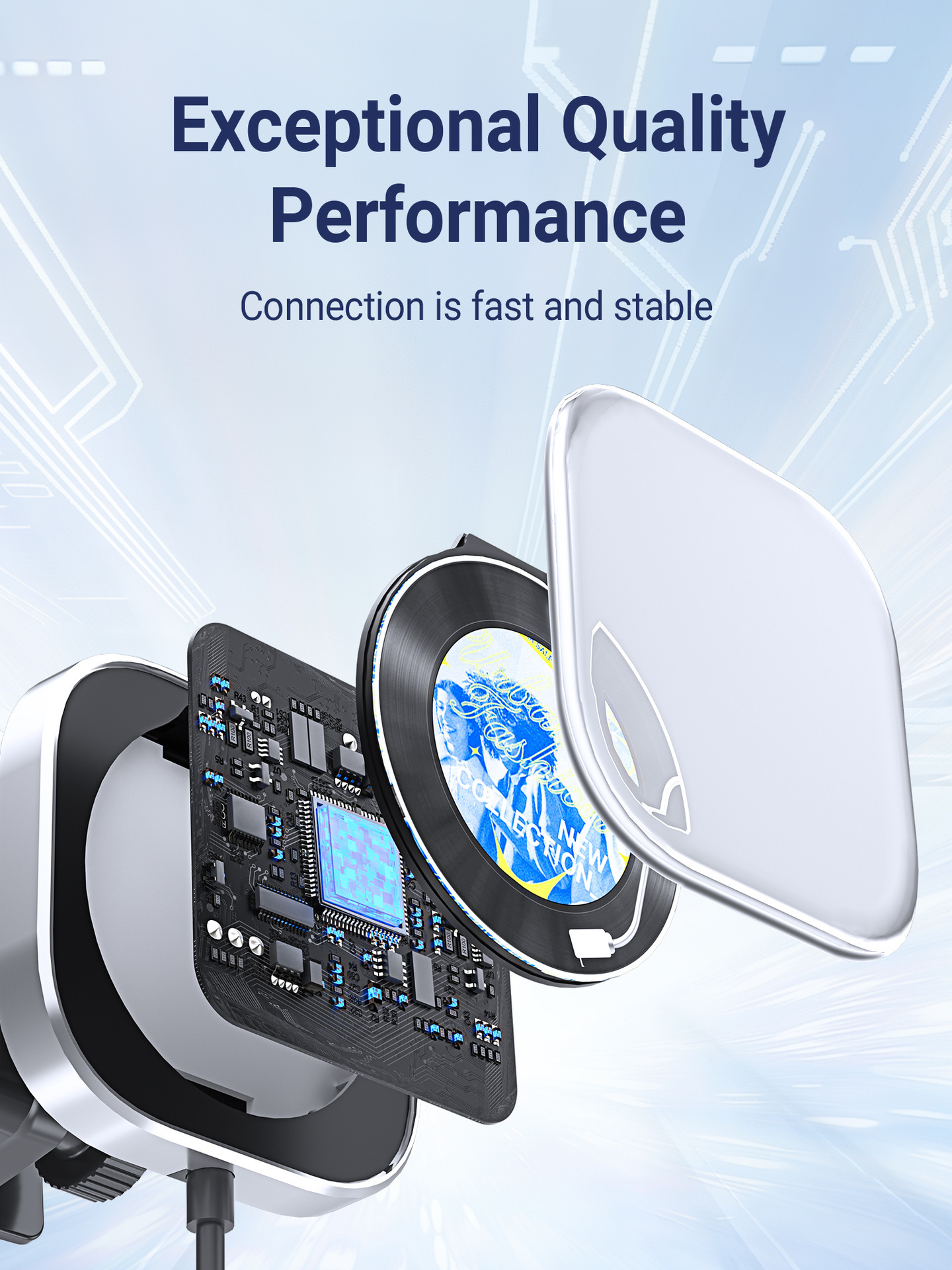 New Model with Screen, Wired to Wireless Carplay Portable Adapter for Apple Screen Projection