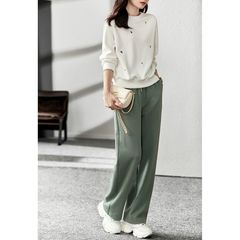 休闲运动套装新款阔腿裤秋装女套装2025时尚女卫衣裤装两件套