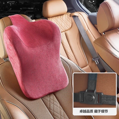 foam car headrest U-shaped: Headrest - single-headrest-wine-red