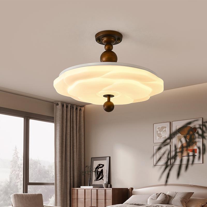 lámpara de techo del dormitorio crema medieval estudio lámpara de dormitorio principal retrógrada francesa de espectro completo armario lámpara de protección de ojos creativa