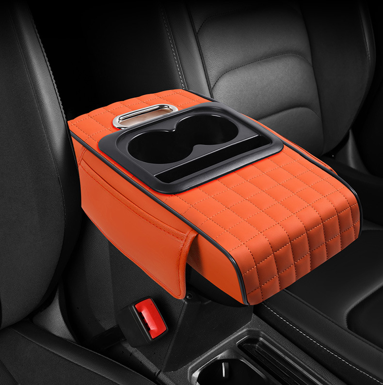 Car Multifunctional Armrest Box Pad Heightening Storage Bag Cup Holder