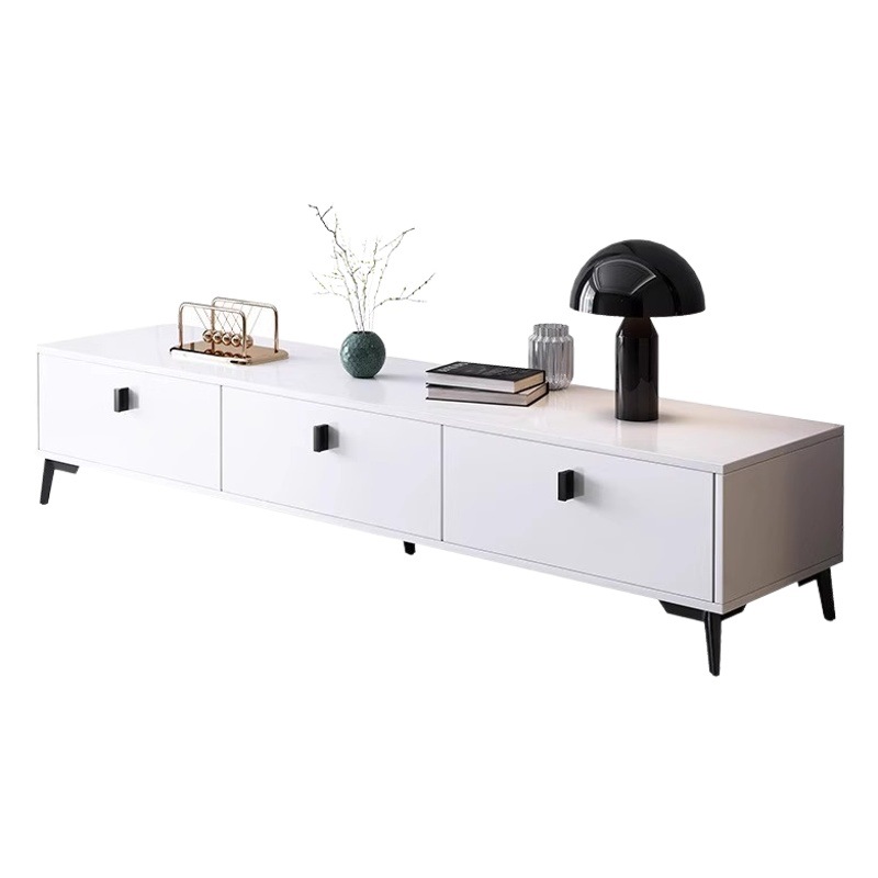 Gabinete de televisión moderno y simple tipo de casa pequeña 2024 nuevo tipo de sala de estar almacenamiento de almacenamiento en el suelo doméstico gabinete de televisión integrado