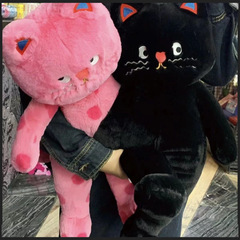 赤い本の波点猫かわいい抱き枕クッション人形お昼寝猫ぬいぐるみお誕生日プレゼント